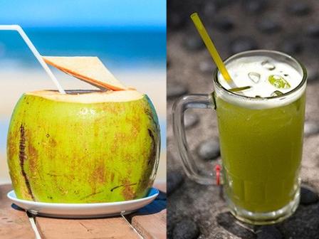 Không lạm dụng nước dừa và nước mía 