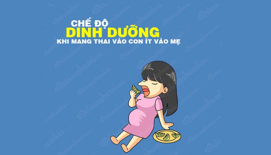 Chế độ ăn uống khi mang thai giúp dinh dưỡng vào con - ít vào mẹ